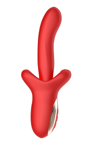 Красный вибратор с постукивающим эффектом - 22 см. фото 3 Красный вибратор с постукивающим эффектом - 22 см. фото 3