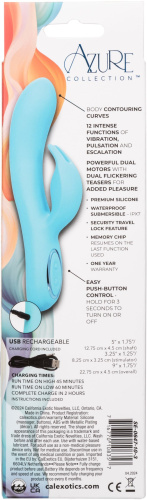 Голубой вибратор-кролик Bunny G - 22,7 см. фото 6