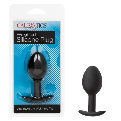 Черная анальная пробка из силикона Weighted Silicone Plug - 7,5 см. фото 2