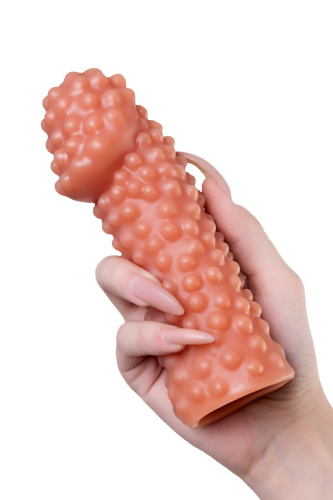 Реалистичная насадка на пенис с бугорками - 16,5 см. фото 7