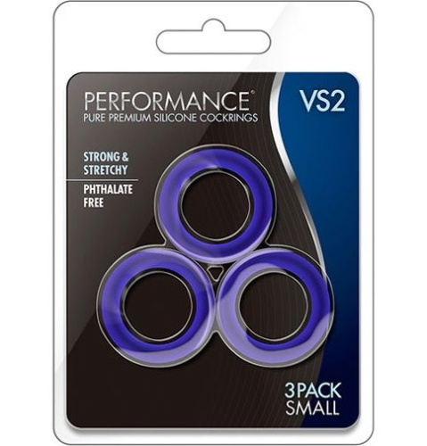 Набор из 3 синих эрекционных колец VS2 Pure Premium Silicone Cock Rings фото 2