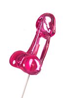 Розовый леденец в форме члена со вкусом айриш крим - 80 гр.