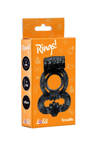 Чёрное эрекционное кольцо Rings Treadle с подхватом фото 2