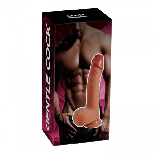Телесный силиконовый фаллоимитатор Gentle Cock - 21,5 см. фото 3