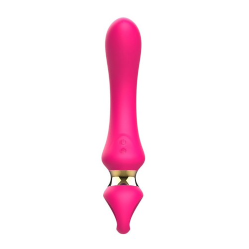 Розовый изогнутый вибромассажер Moon Vibrator - 21,1 см. фото 5