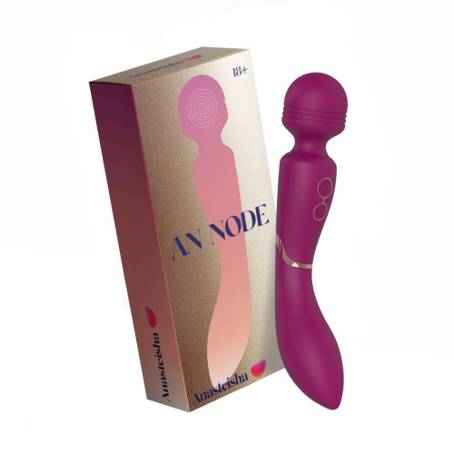 Сливовый двусторонний универсальный вибромассажер AN Node - 21 см. фото 2 Сливовый двусторонний универсальный вибромассажер AN Node - 21 см. фото 2