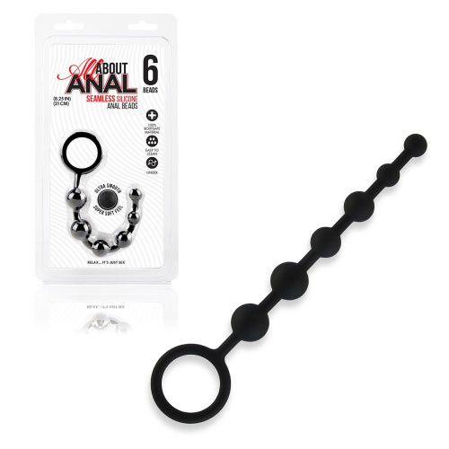 Черные силиконовые анальные бусы Silicone Anal Beads - 21 см. фото 2