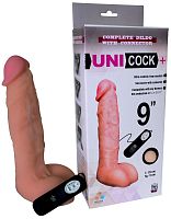 Фаллическая насадка Харнесс UNICOCK 9  с вибрацией - 24 см.