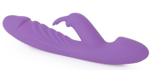 Фиолетовый вибромассажер-кролик с 10 режимами вибрации - 24 см. фото 3