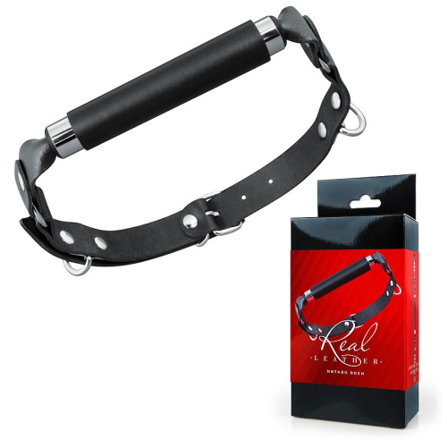 Черный кожаный кляп-трензель фото 2 Черный кожаный кляп-трензель фото 2