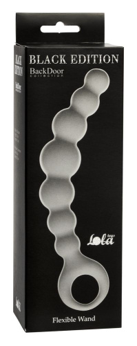 Серая упругая анальная цепочка Flexible Wand - 18 см. фото 3
