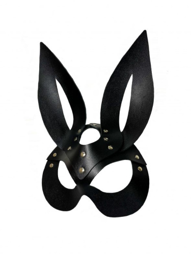Черная кожаная маска зайки Miss Bunny фото 2