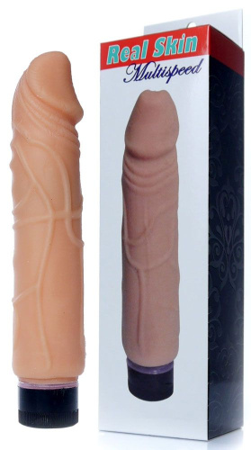 Телесный вибратор-реалистик Real Skin - 22 см. фото 2