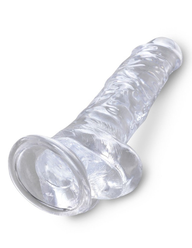 Прозрачный фаллоимитатор 8  Cock with Balls - 22,2 см. фото 4