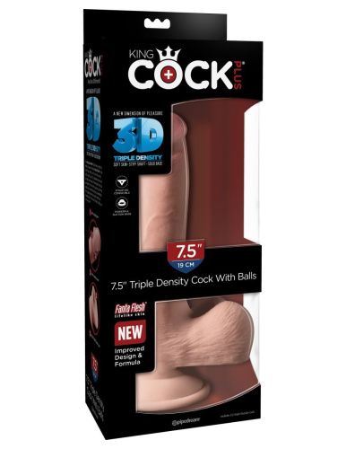 Телесный фаллоимитатор на присоске 7.5  Triple Density Cock - 22,9 см. фото 2