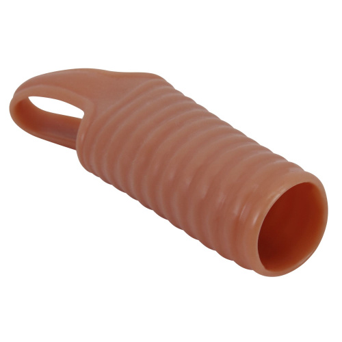 Телесная насадка на пенис с ребрышками и подхватом мошонки фото 5 Телесная насадка на пенис с ребрышками и подхватом мошонки фото 5