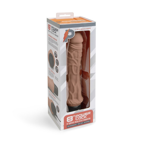 Кофейный вибратор-реалистик 8  Girthy Realistic Vibrator - 24,5 см. фото 4