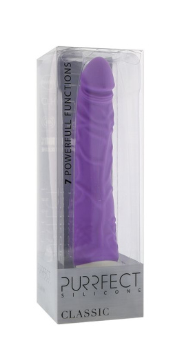 Фиолетовый вибратор-реалистик PURRFECT SILICONE CLASSIC 7.1INCH PURPLE - 18 см. фото 2