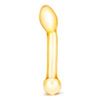 Золостистый стеклянный стимулятор простаты Honey Dripper - 17 см.