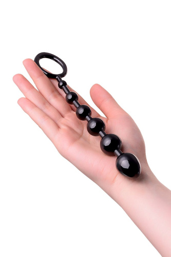 Анальная цепочка черного цвета A-toys - 19,8 см. фото 5