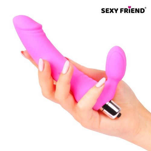 Розовый безремневой страпон Sexy Friend фото 4