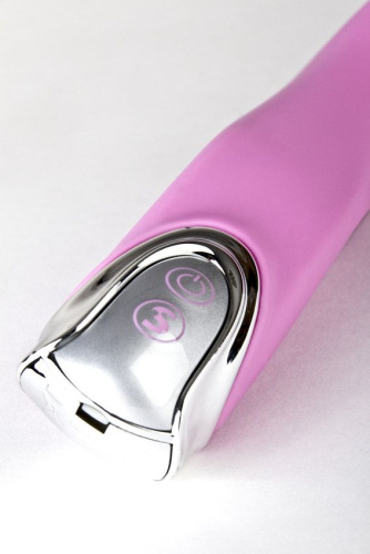 Розовый вибратор The Olympia с загнутым кончиком - 18,5 см. фото 2