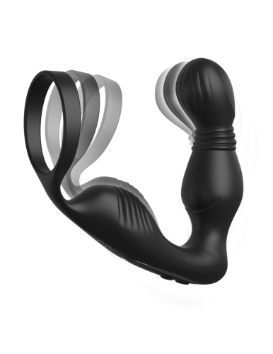 Черный вибростимулятор простаты с эрекционным кольцом Ass-Gasm Pro P-Spot Milker фото 4