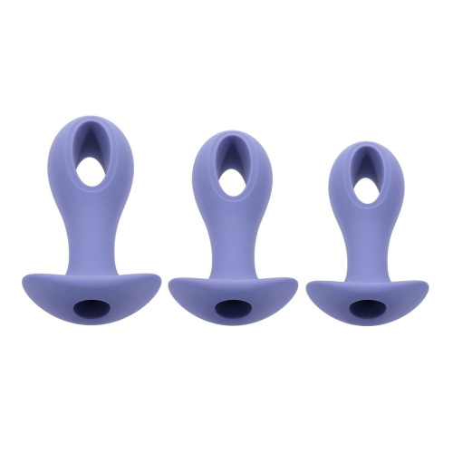 Набор из 3 анальных пробок с вибропулей Hole Punch Plug Set фото 3