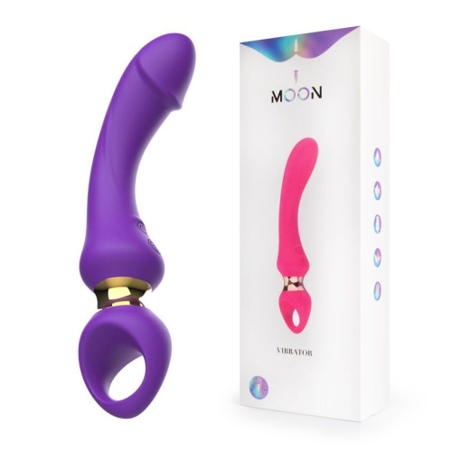 Фиолетовый изогнутый вибромассажер Moon Vibrator - 21,1 см. фото 3