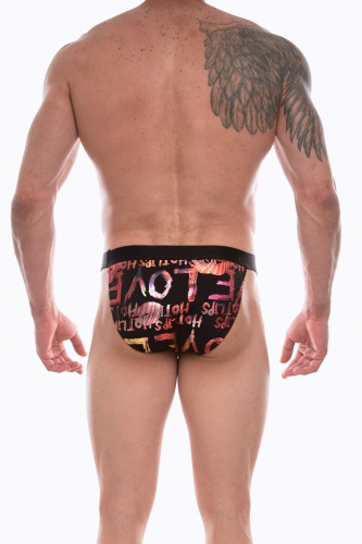 Черные мужские трусы-танга с блестящим принтом фото 3 Черные мужские трусы-танга с блестящим принтом фото 3