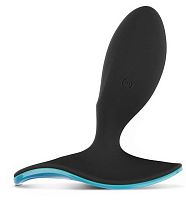 Чёрная анальная вибропробка SURFER PLUG VIBE с управлением со смартфона