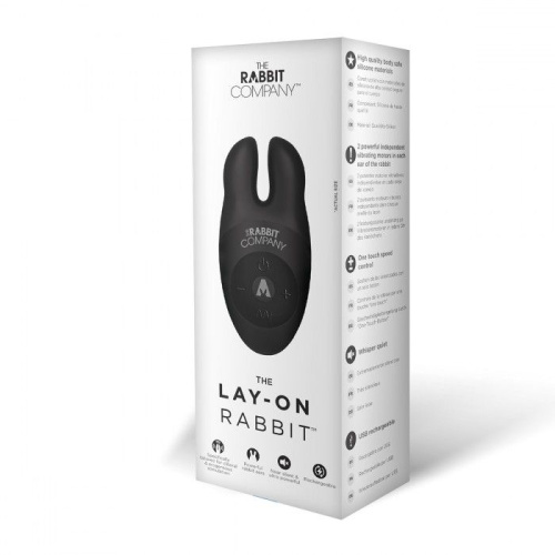 Черный вибростимулятор с ушками The Lay-on Rabbit фото 4