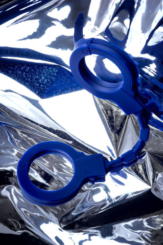 Синие силиконовые наручники  Штучки-дрючки фото 8