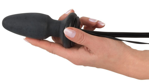 Черный анальный вибростимулятор с расширением Fanny Hills Butt Plug фото 4