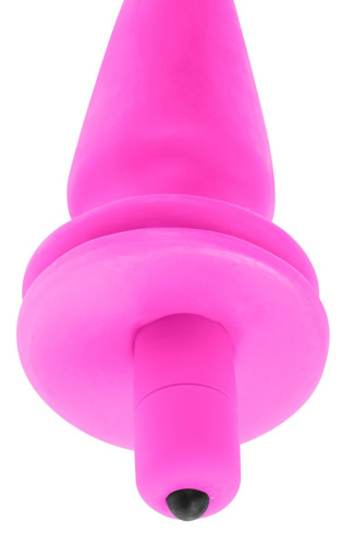 Розовая анальная вибропробка Vibrating Butt Plug - 14,5 см. фото 3