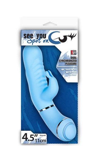 Голубой вибратор с клиторальным отростком SEE YOU SPOT ON фото 2 Голубой вибратор с клиторальным отростком SEE YOU SPOT ON фото 2