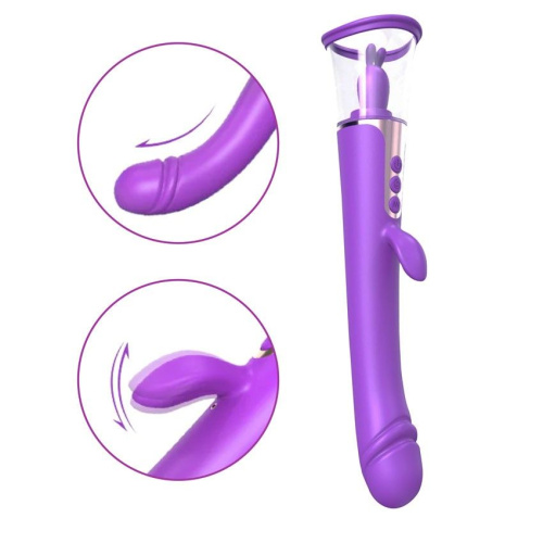 Фиолетовый двусторонний вибростимулятор Esther - 26,5 см. фото 3