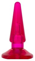 Розовая конусообразная анальная втулка BUTT PLUG - 9,5 см.