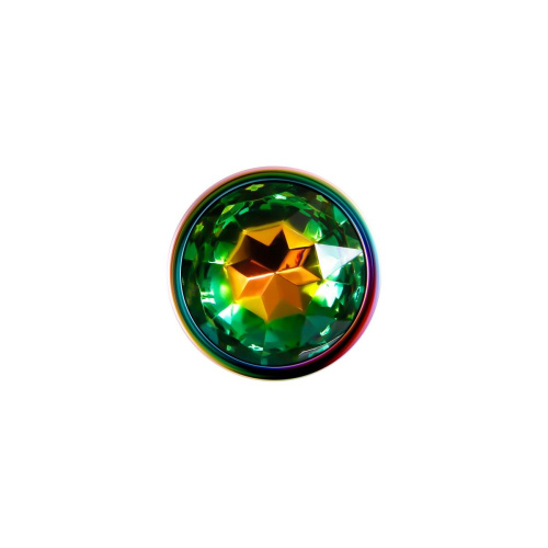 Радужная анальная пробка Rainbow Metal Plug Small - 9,4 см. фото 3