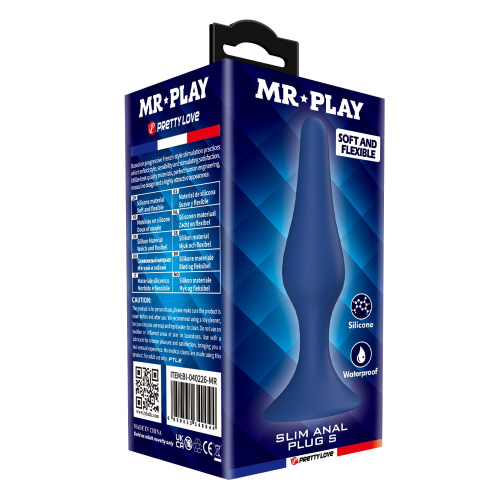 Синяя анальная пробка Slim Anal Plug S - 10,3 см. фото 3 Синяя анальная пробка Slim Anal Plug S - 10,3 см. фото 3