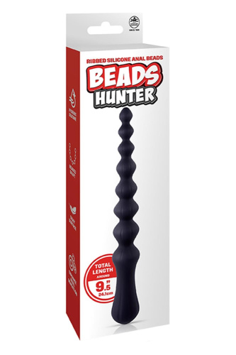 Черная анальная цепочка Beads Hunter - 24,1 см. фото 4