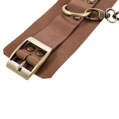 Коричневые кожаные наручники Maya фото 7 Коричневые кожаные наручники Maya фото 7