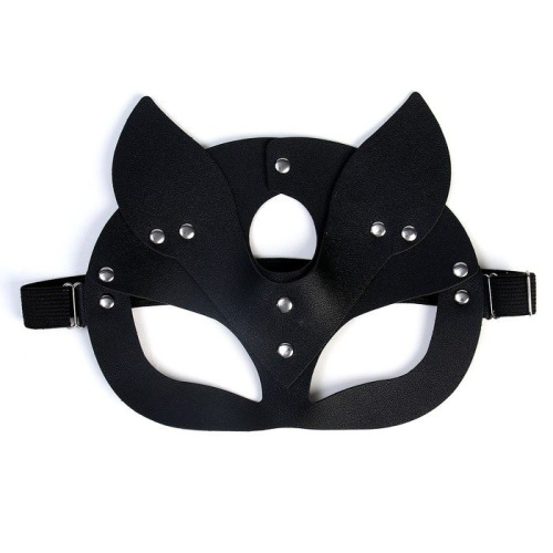 Оригинальная черная маска «Кошка» с ушками фото 2