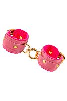 Розовые двуслойные кожаные оковы
