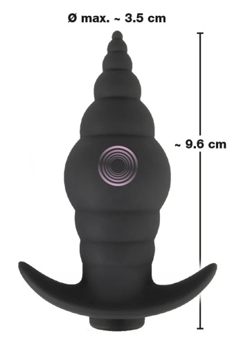 Черная анальная вибропробка RC Butt Plug - 9,6 см. фото 9