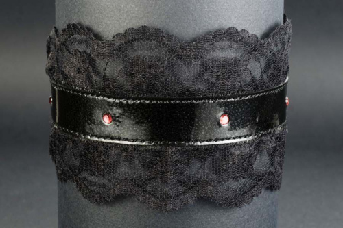 Чёрный подшитый чокер  Готика-25