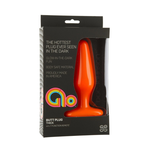 Оранжевая анальная пробка GLO Vibrating Thick - 14 см. фото 2 Оранжевая анальная пробка GLO Vibrating Thick - 14 см. фото 2