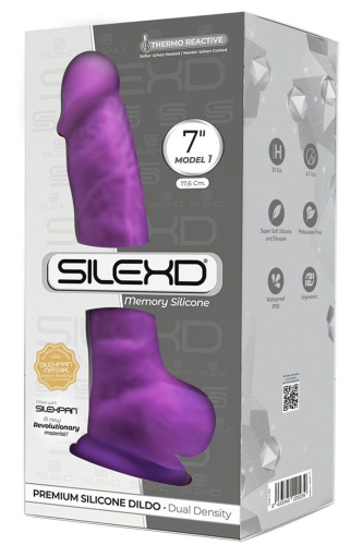 Фиолетовый фаллоимитатор SILEXD Model 1 7’’ - 17,6 см. фото 2
