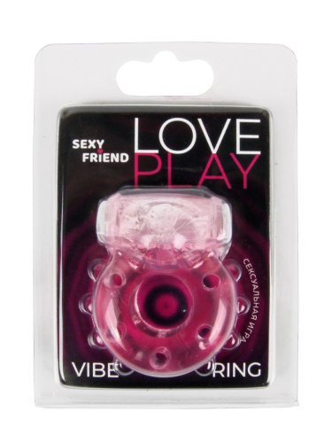 Розовое эрекционное виброкольцо с бабочкой фото 4