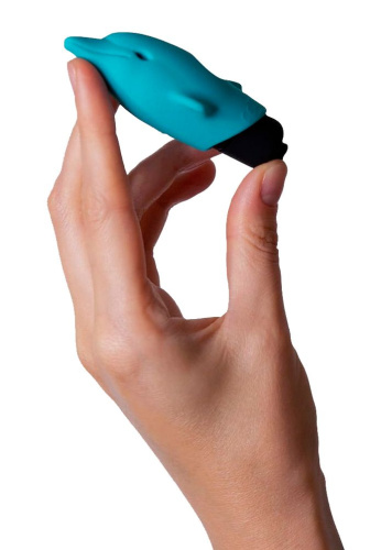Голубой вибростимулятор-дельфин Lastic Pocket Dolphin - 7,5 см. фото 5